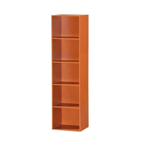 Hodedah HID25 CHERRY 5 Shelf Bookcase - Cherry